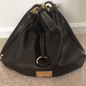 Buttery leather BCBGmaxazria dark brown tote Y2K style